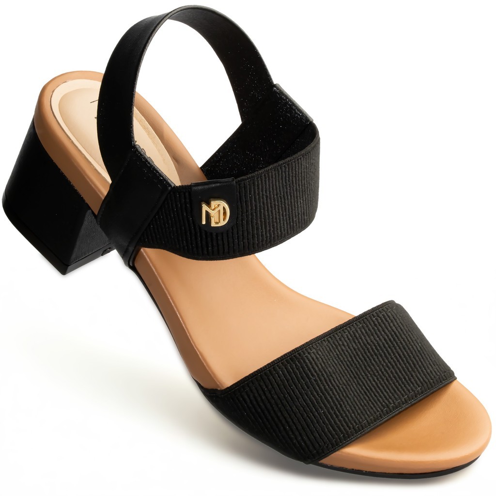 Sandália Modare Salto Bloco Grosso Baixo Confortável Original 7187 Preto