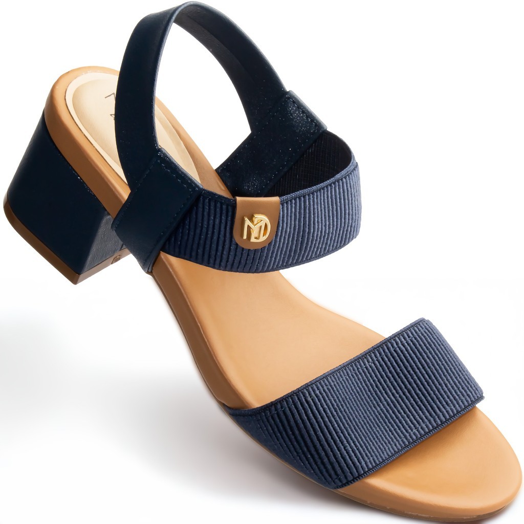 Sandália Modare Salto Bloco Grosso Baixo Confortável Original 7187 Marinho
