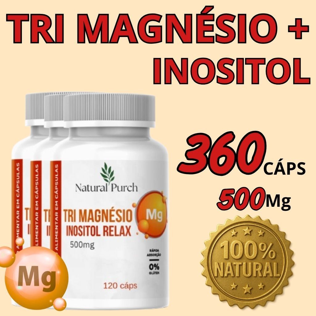 Legítimo Tri Magnésio com Inositol 120 cápsulas 500mg 100% Original