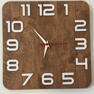 Relógio de Parede Quadrado com Apliques em MDF em Oferta na Shopee