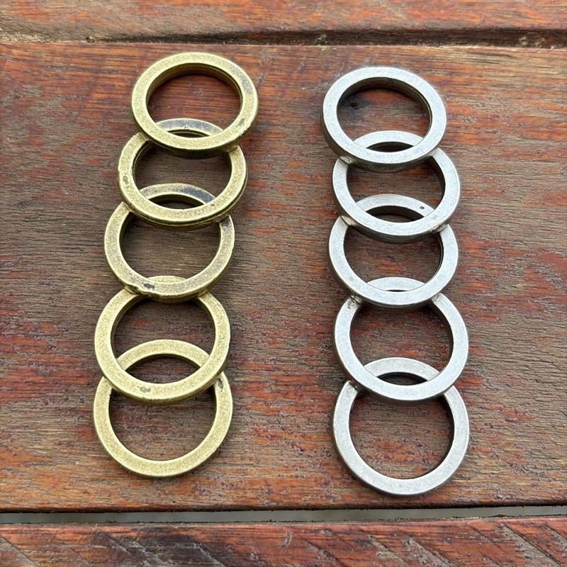 KIT 5 Argolas Fio Reto N14 Réplica IDÊNTICA de ALPACA - Amarelas