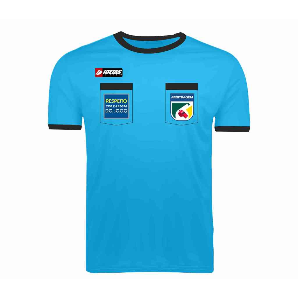 Camiseta Arbitro Azul Arbitragem Futebol Juiz Esporte Jogo