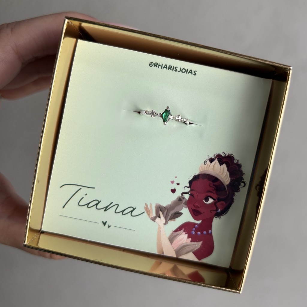 Anel Tiana - A princesa e o sapo Prata 925 (Modelo Navete)
