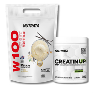 Kit 100% Whey W100 Refil 900g + Creatina Up 100g - Nutrata em Oferta na Shopee