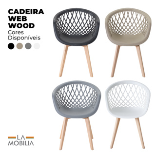 Cadeira Sala de Jantar Web Wood Cores Diversas em Oferta na Shopee