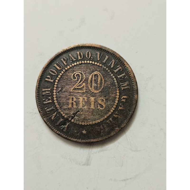 moeda Brasil vintém república 20 réis 1910 bronze mbc