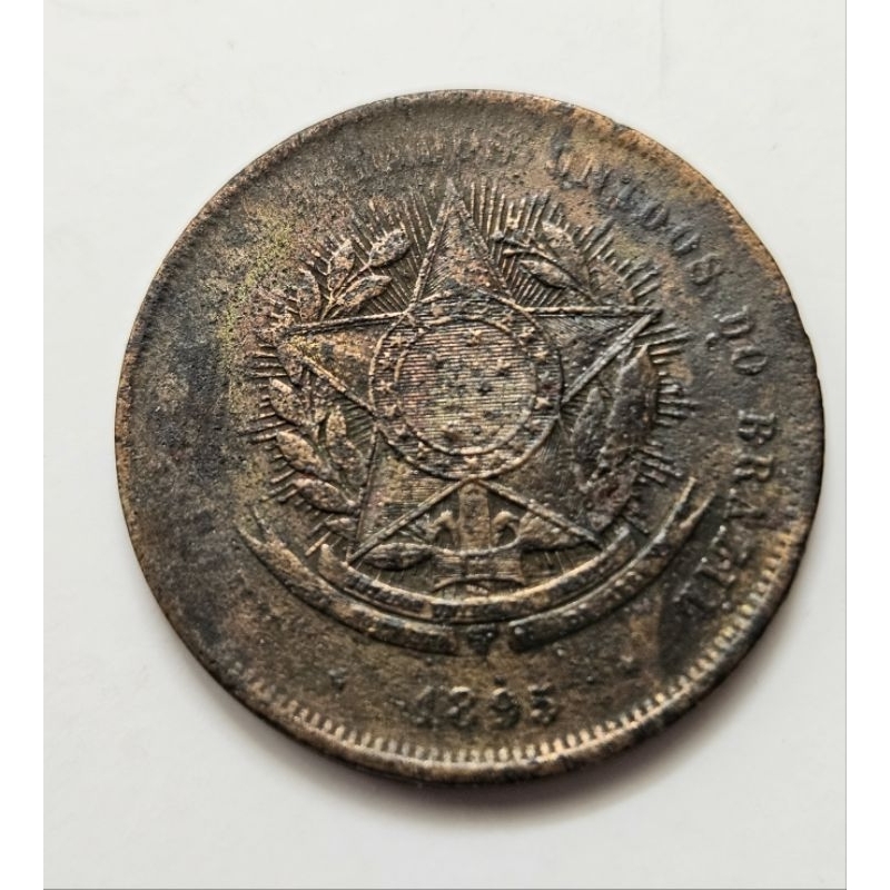 moeda Brasil 20 réis 1895 vintém mbc