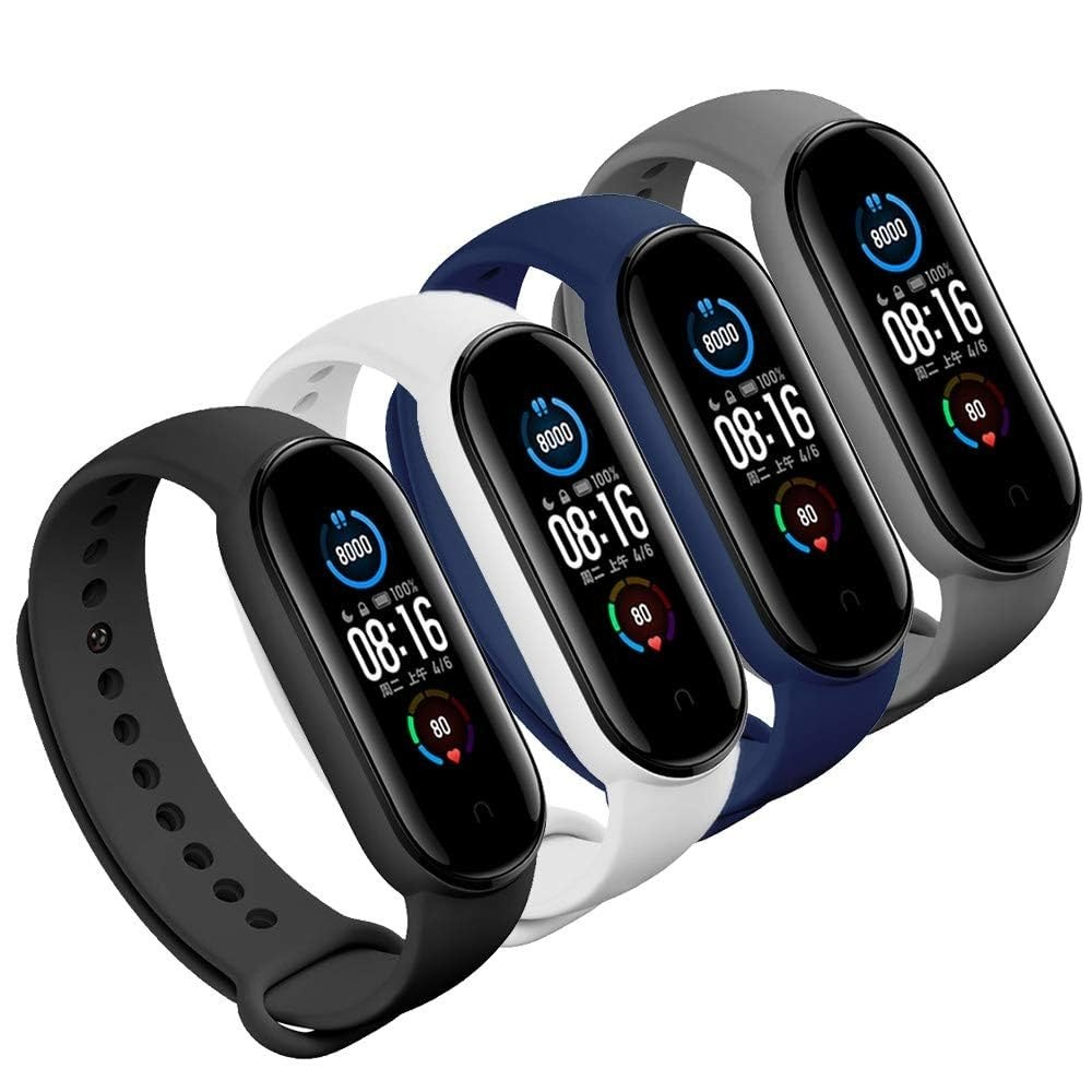 Kit com 10 Pulseira de silicone Sport anti suor para SmartWhatch MI Band 5/6 Cores