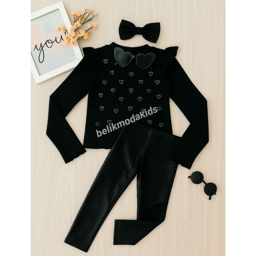 Conjunto Infantil Blusa Manga Longa Frufru + Calça Tratorada Blogueirinha Frio Menina Juvenil Blusinha Estação Inverno
