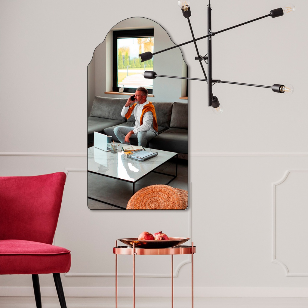 Espelho Orgânico Lapidado Corpo Inteiro Para Quarto Sala Banheiro 110x60cm · foto 2