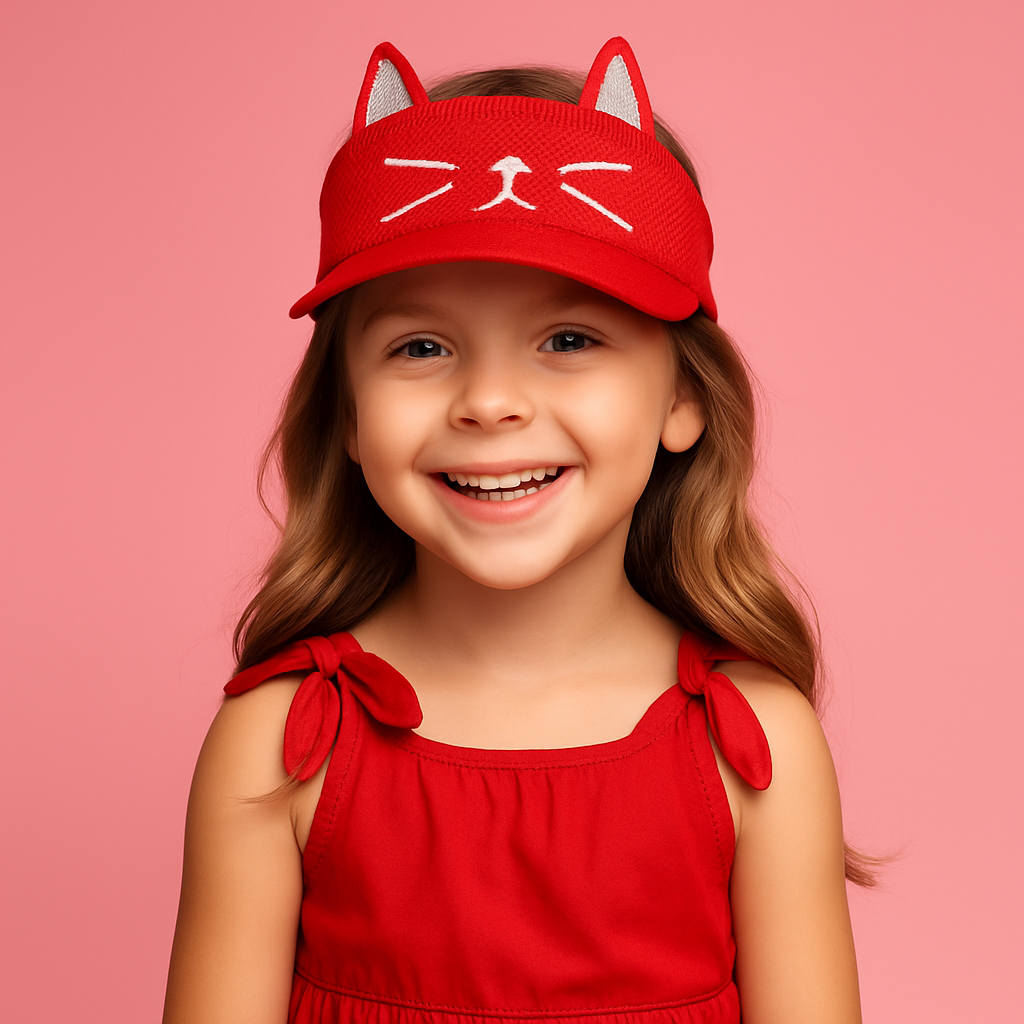 Viseira Infantil de Gatinho Proteção Solar Kids Colorida em Oferta na Shopee