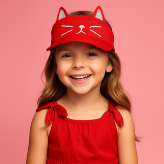 Viseira Infantil de Gatinho Proteção Solar Kids Colorida em Oferta na Shopee