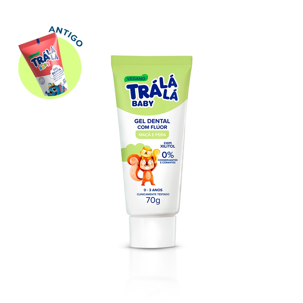 Gel Dental Trá Lá Lá Baby - Maçã e Pera (70g)