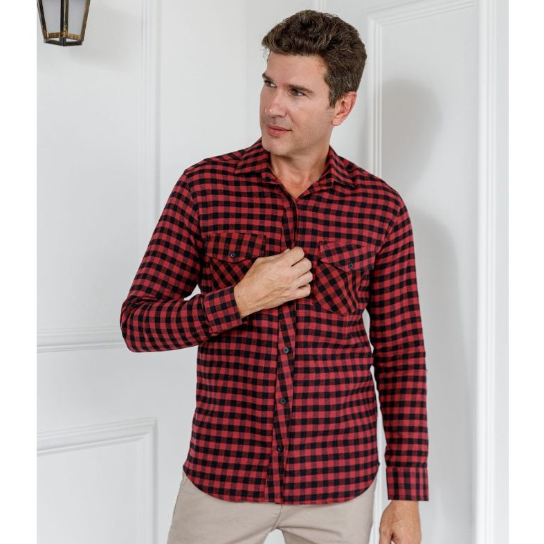 Camisa Flanelada Flanela Xadrez Conforto e Estilo Incomparáveis