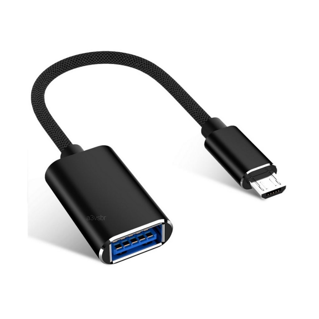 Cabo nylon em náilon conector tipo otg usb pra micro-b v8 adaptador extensão conector plug tomada