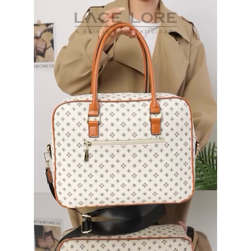 ORIGEM DE LACE LORE Bolsa feminina de Notbook🌸de Couro,com alça de lado.cabe Notbook de 16” TOP 🔝 linda e Moda🌟