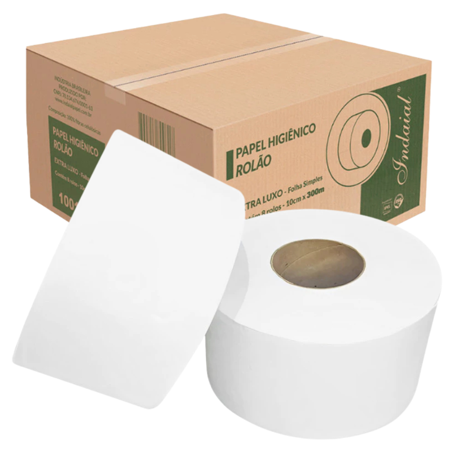 Papel Higiênico Rolão Folha Simples Extra Luxo 8 x 300m IPEL