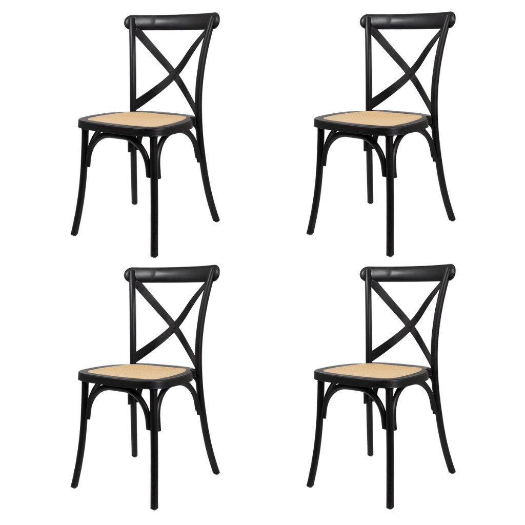Conjunto 4 Cadeiras Katrina Rattan Cozinha Jantar La Mobilia - Home & Living