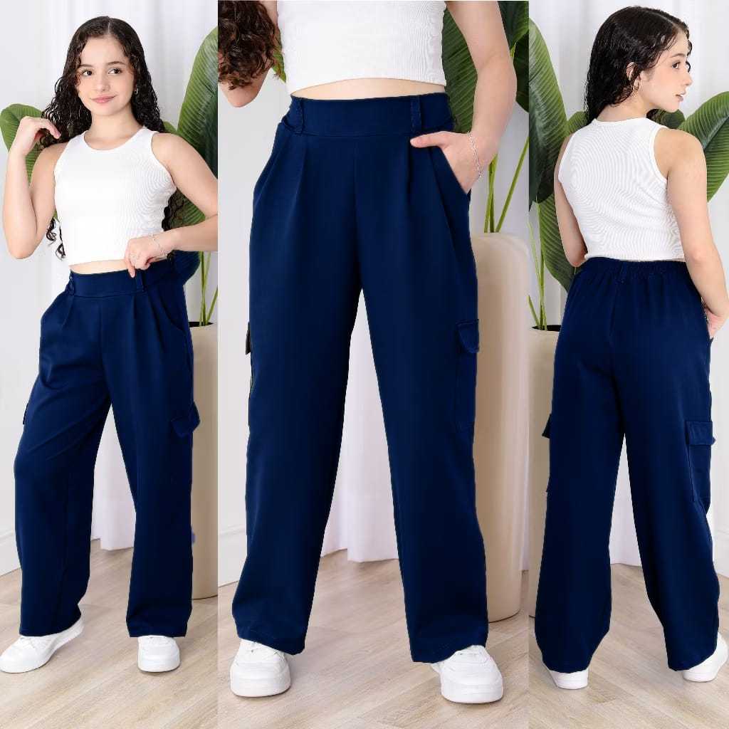 Calça Cargo Juvenil Infantil Tecido Alfaiataria em Oferta na Shopee