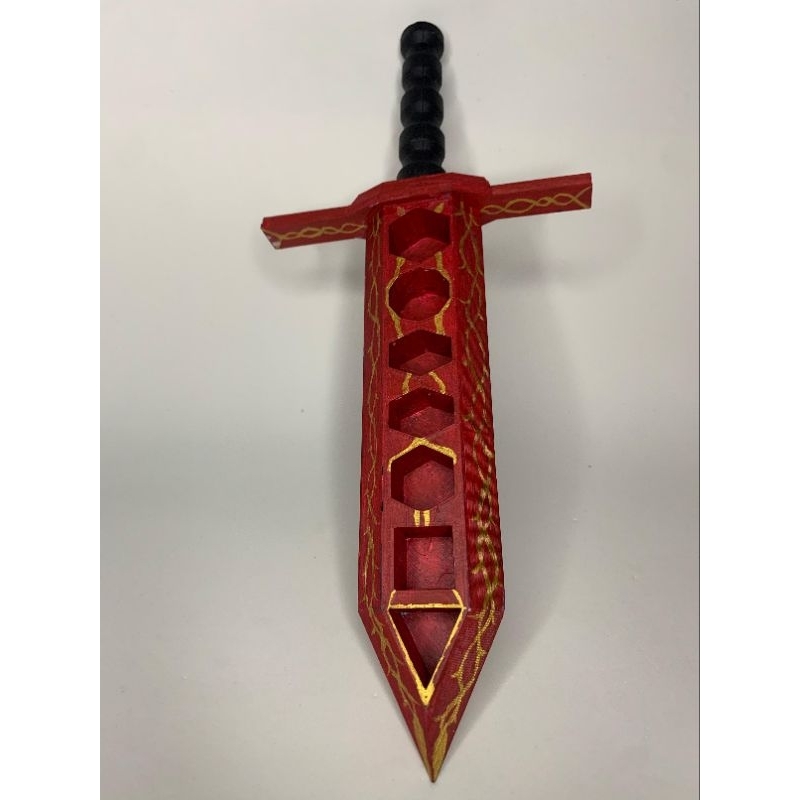 Espada Porta-Dados de RPG 3D Decorativa – Suporte Para Dados Poliédricos – NÃO Acompanha Dados