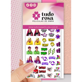 40 peliculas de unha OS ROSAS ELEMENTOS NOVOS emilly ketlen void leozinho em Oferta na Shopee