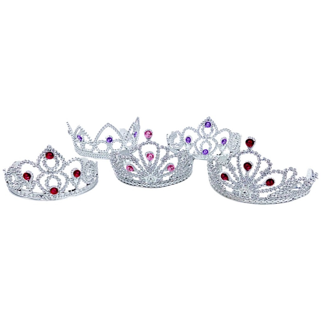 Kit 12 Coroa Princesa Rainha Fantasia Tiara Acessórios Pedras Brilhante Aniversário Dança