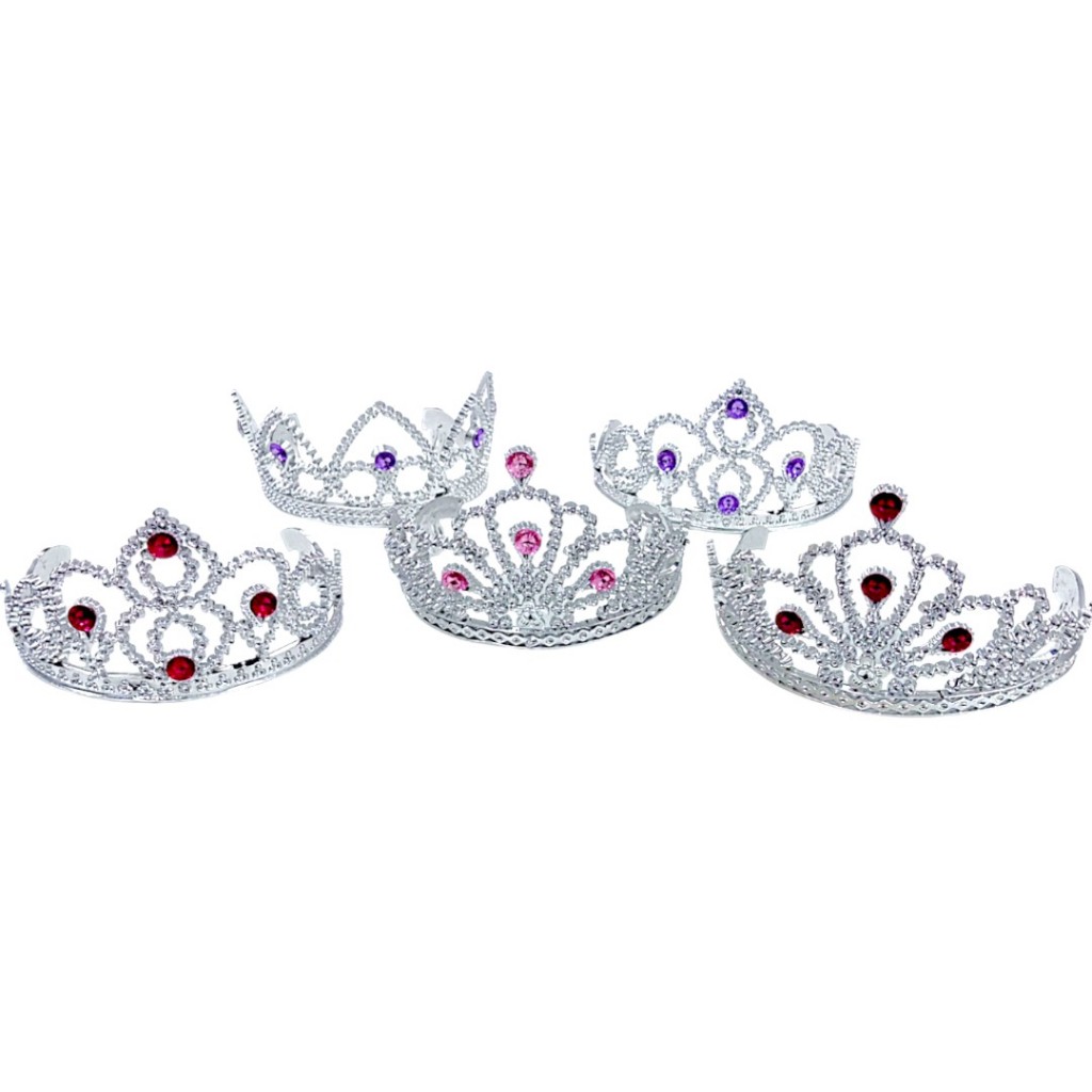 Kit 12 Coroa Princesa Rainha Fantasia Tiara Acessórios Pedras Brilhante Aniversário Dança
