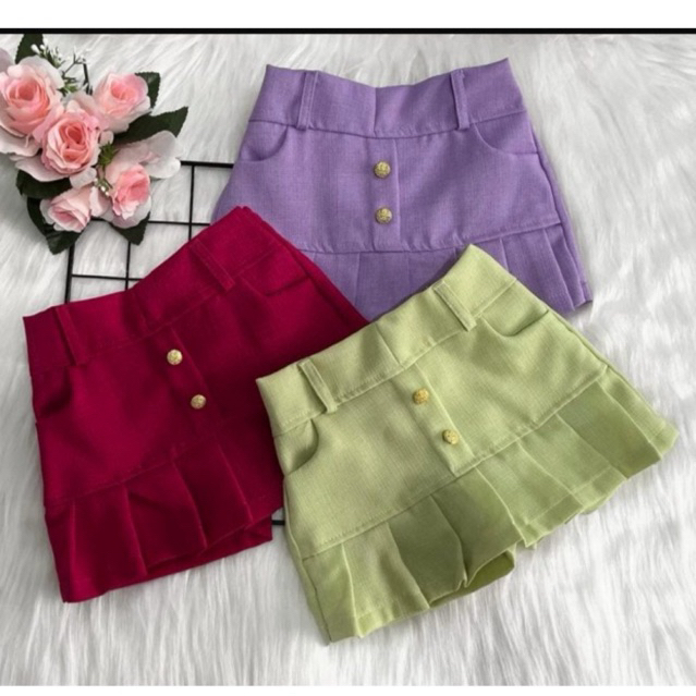 short saia  babadinho para meninas tamanhos 2/4/6/8/10