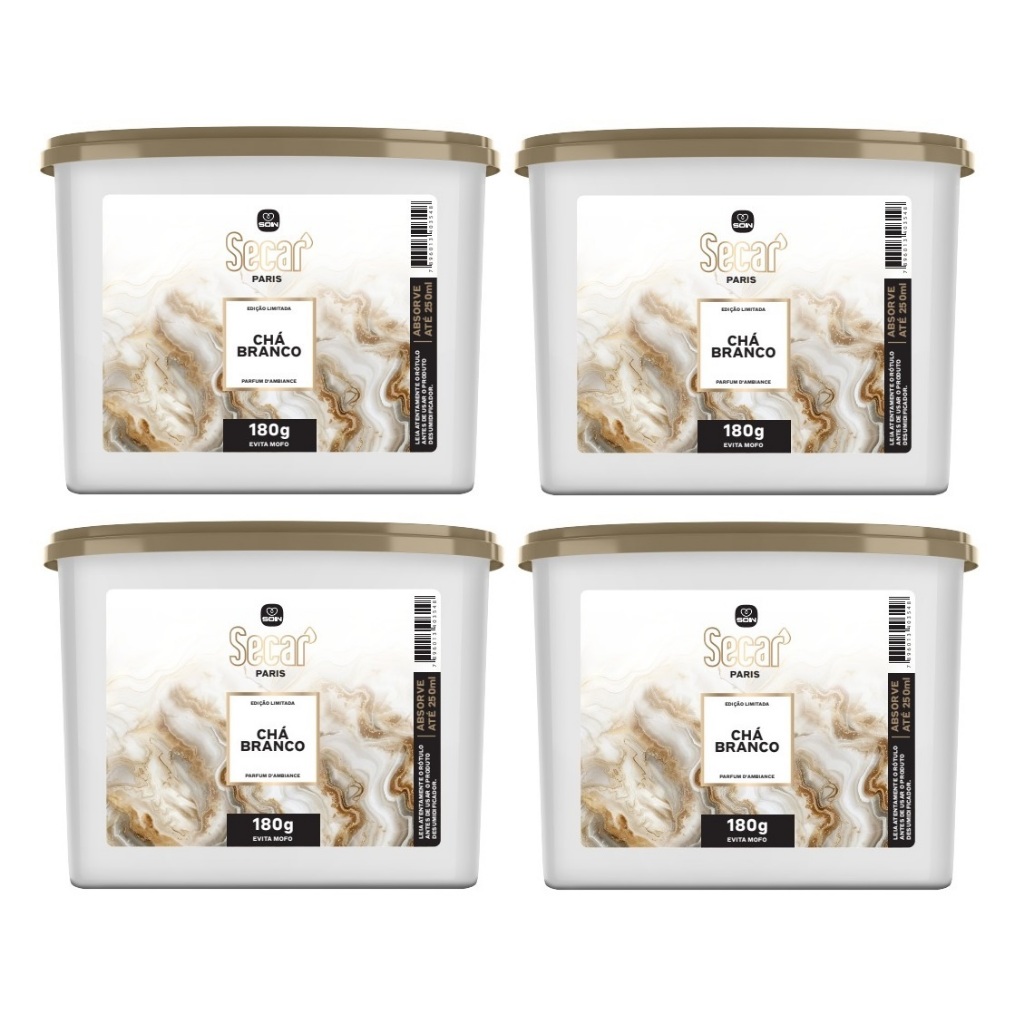 4un Novo Anti Mofo Secar Chá Branco 180g - Evita Mofo Armário Gaveta Aromatico Casa Lar