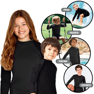 Camisa Térmica Infantil UV 50 Proteção Solar Praia Esporte - Masculino e Feminina - Unissex em Oferta na Shopee