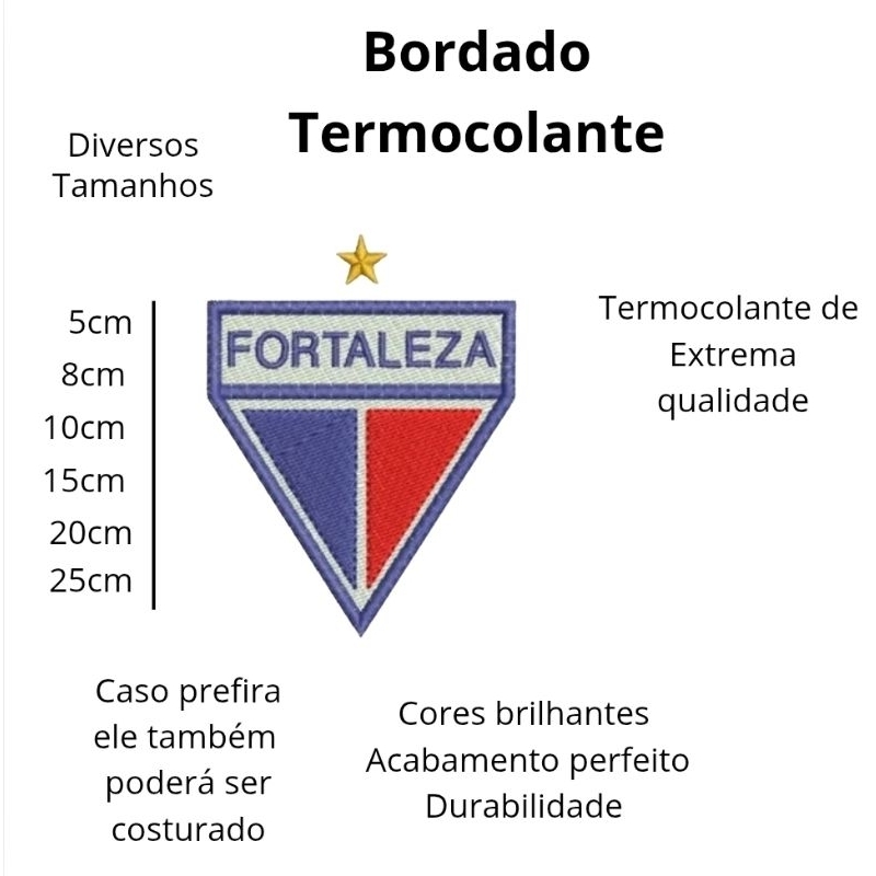 Patch Bordado Times Futebol Fortaleza com ESTRELA Termocolante