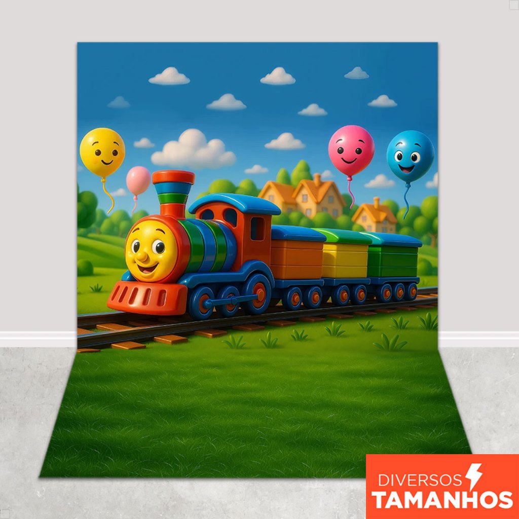 Fundo Fotográfico Dia das Crianças Trenzinho para Foto Infantil Painel Tecido Sublimado- C-704 em Oferta na Shopee