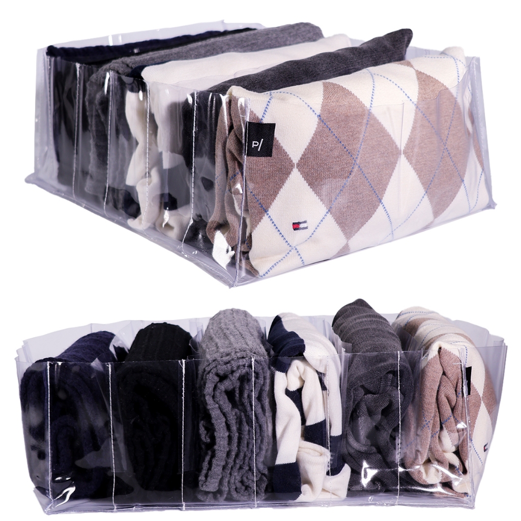 Colmeia Paramount 40x30x15 – PVC Cristal, 6 Divisórias | Organização Prática p/ Guarda-roupa Cômoda