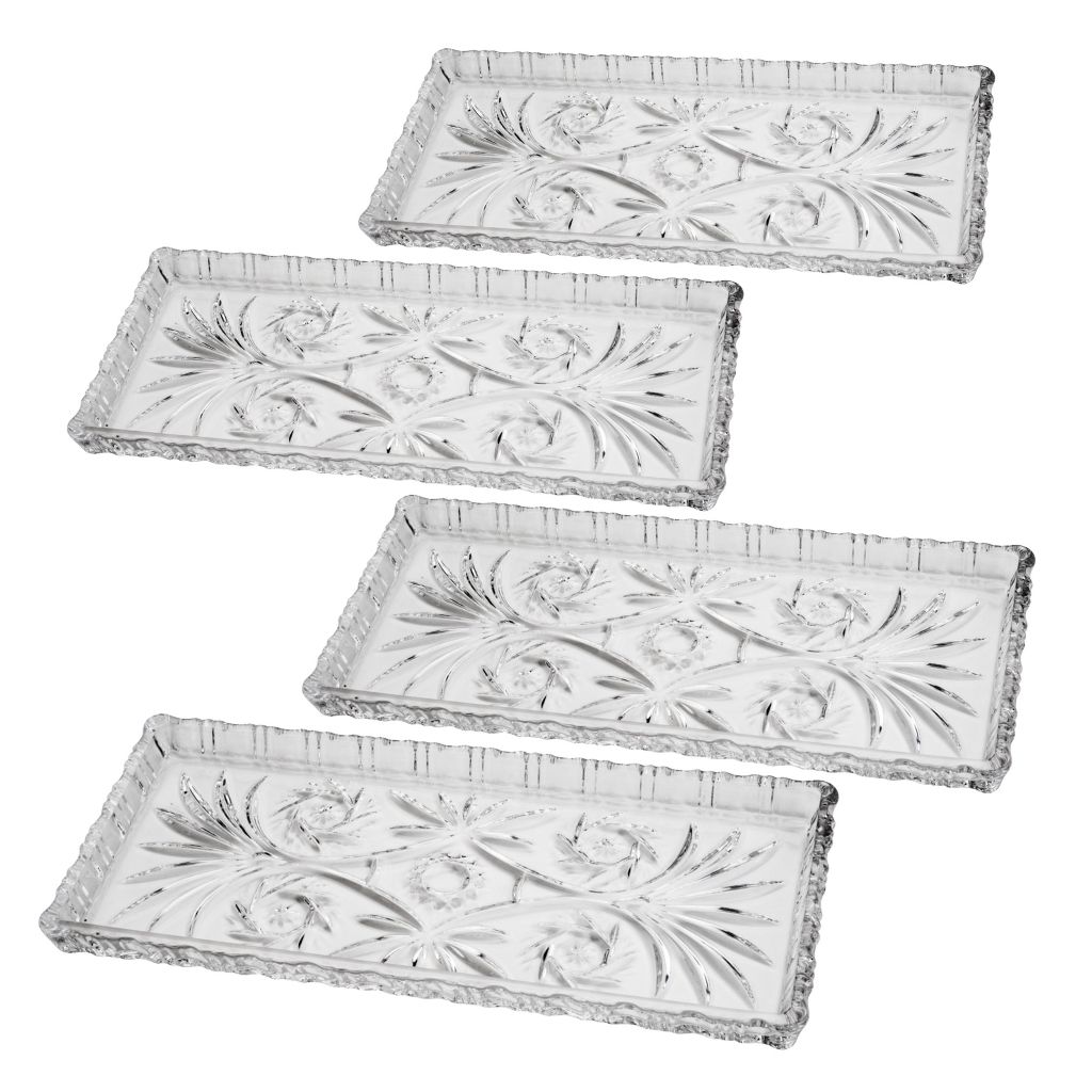 Travessa de Cristal para Servir Bolo, Rocambole, Torta e Doces – Dragon 34x15x2,5 cm | Lyor em Oferta na Shopee