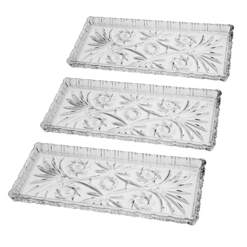 Travessa de Cristal para Servir Bolo, Rocambole, Torta e Doces – Dragon 34x15x2,5 cm | Lyor — imagem 2 de 2