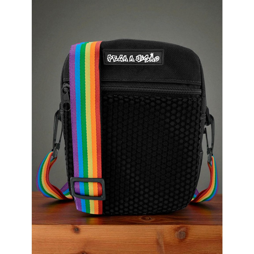 Shoulder Bag Transversal Mini Bag Onça Basica Com Alca Regulagem Grande Borracha PV