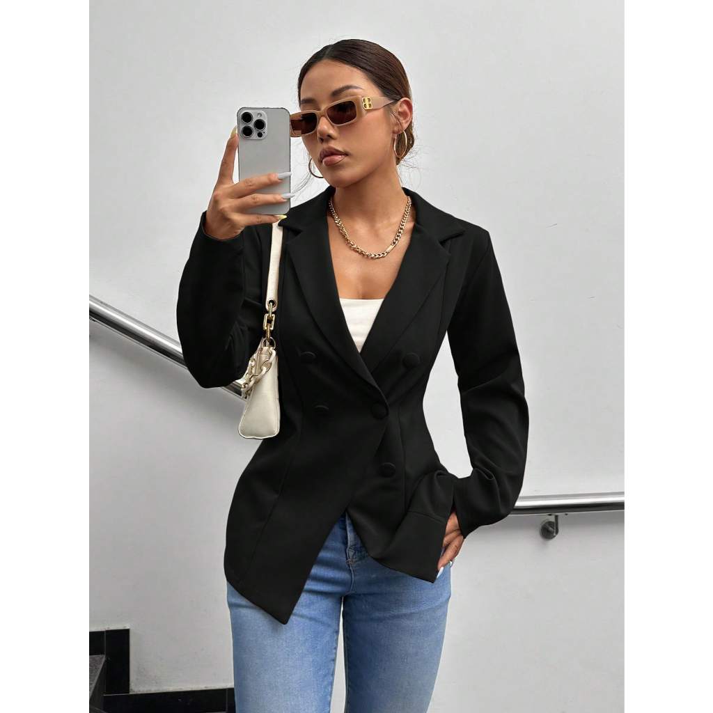 REF: 173 blazer feminino elegante ajustado moderno social formal casual sofisticado alfaiataria