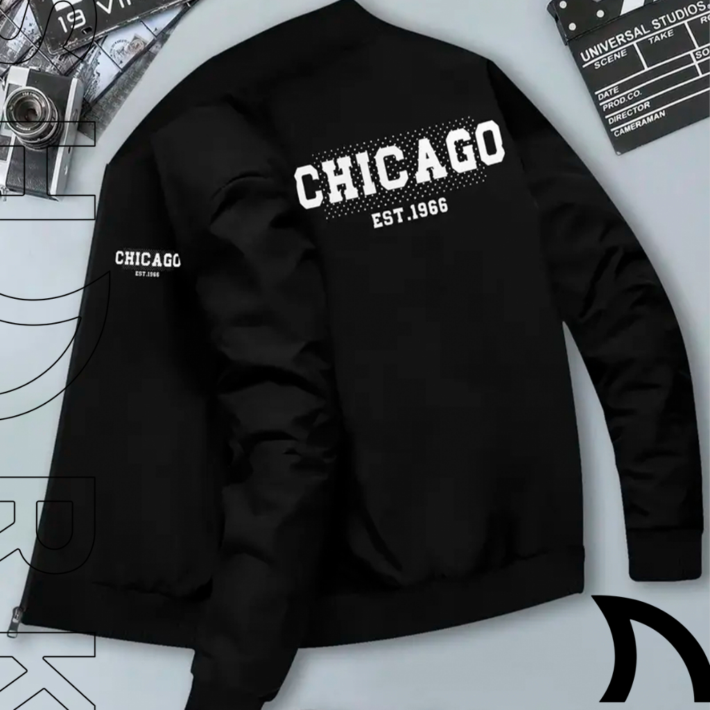 Blusa Jaqueta Masculina Bomber Esportiva Casual Social Versatil Chicaco Minimalista Estilosa Tendencia Moda Homem