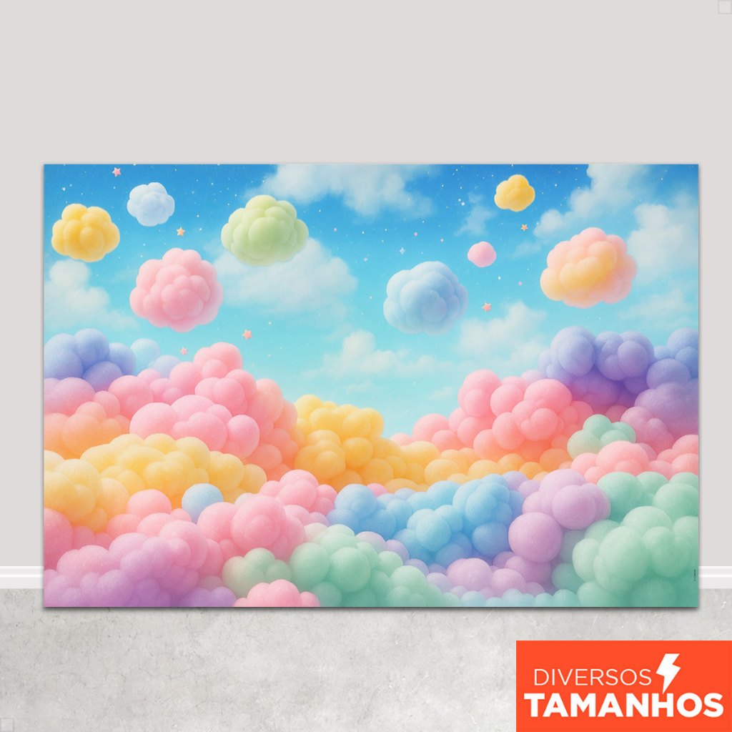 Fundo Fotográfico Dia das Crianças Nuvens Painel para Foto Infantil Tecido Sublimado - C-705 em Oferta na Shopee