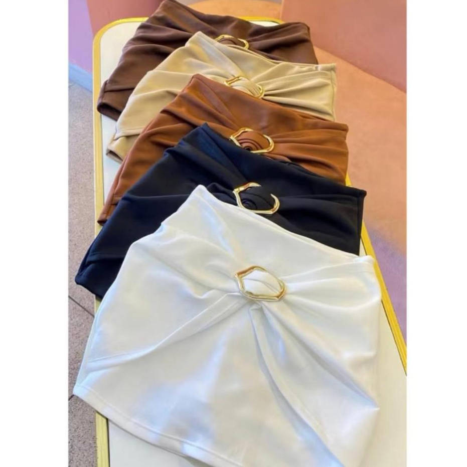Short Saia Argola Feminino com Fivela Organica Neoprene com Pinsa Dourada Lançamento Promoçao em Oferta na Shopee