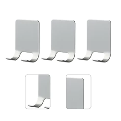 3 Porta Gillete Cromado Autocolante Gancho Duplo Suporte Organizador Chaves Cabide Adesivo Inox