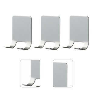 3 Porta Gillete Cromado Autocolante Gancho Duplo Suporte Organizador Chaves Cabide Adesivo Inox