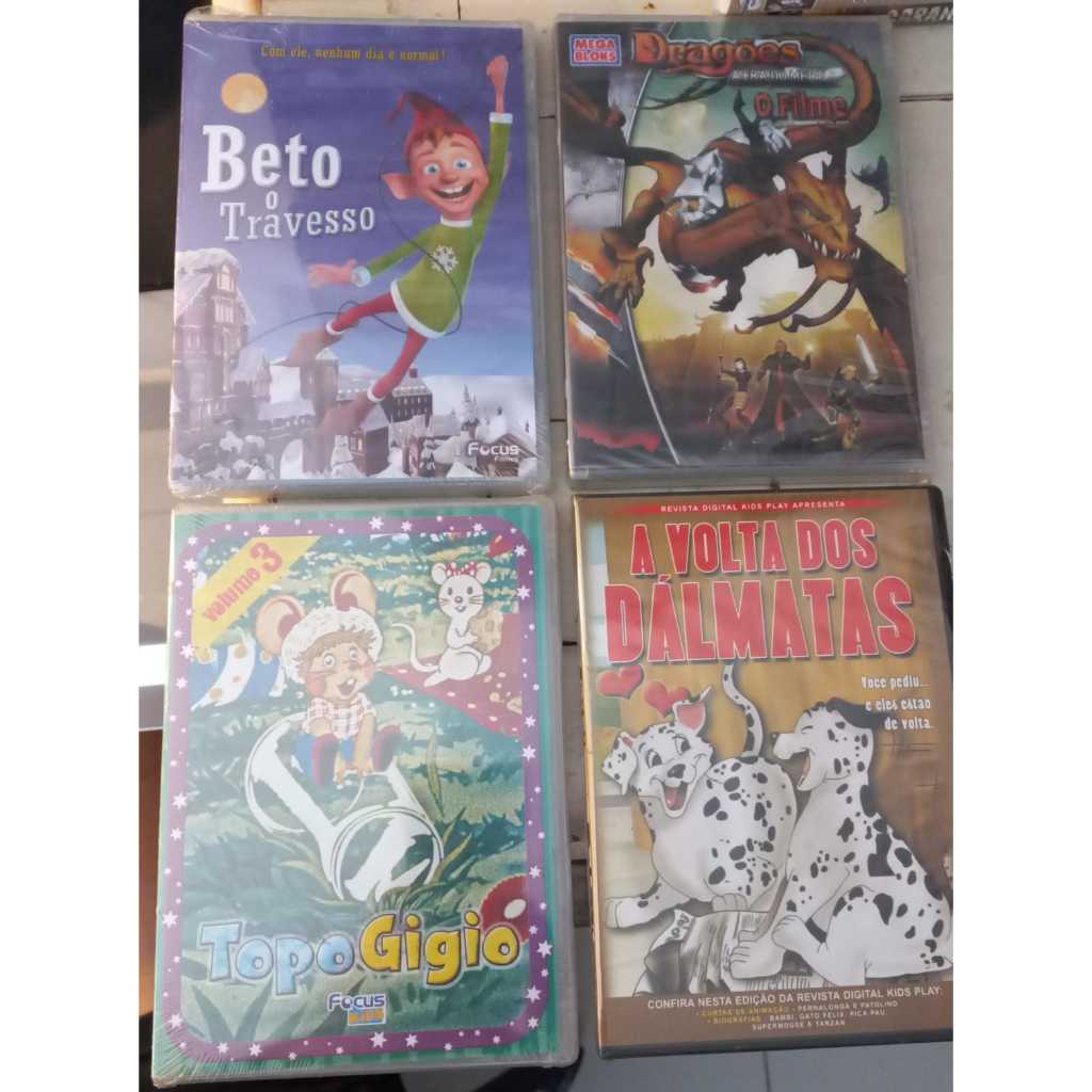 Dvds Novos (Lacrados) Topo Gigio Vol 3 -A Volta dos dalmatas -Dragões a era do metal O Filme-Beto o Travesso