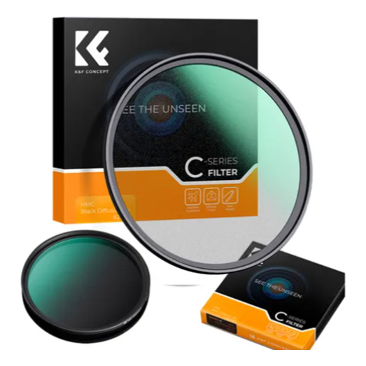 Filtro K&f Black Diffusion 1/4 52mm P/ Câmeras Profissionais