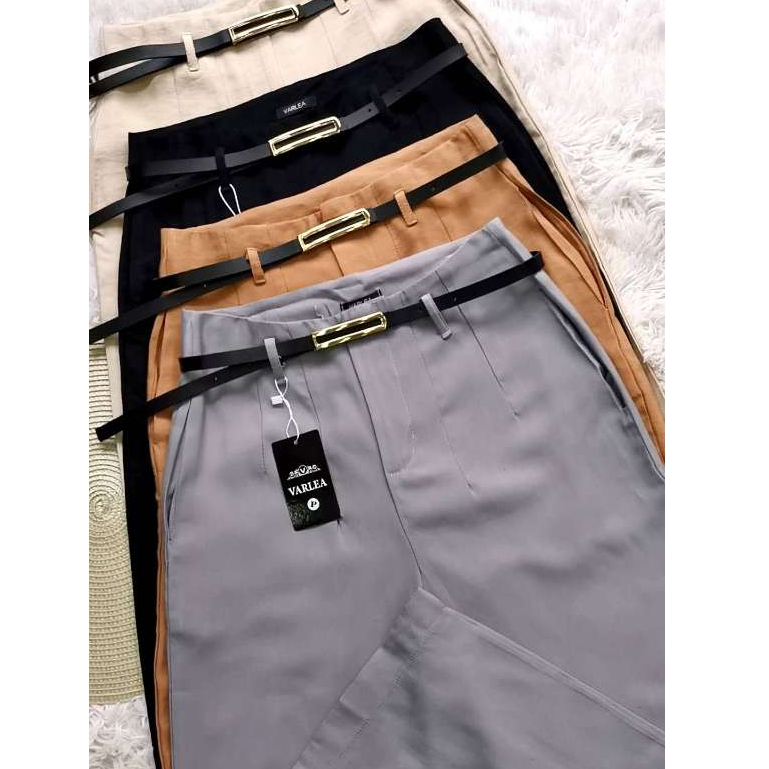 calca pantalona feminina marrant com cinto em Oferta na Shopee