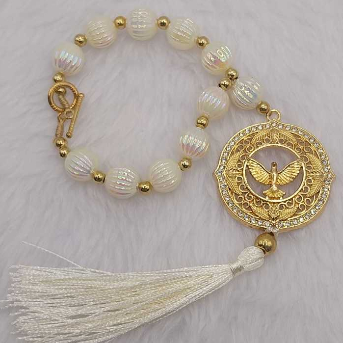 Dezena Terço Retrovisor De Carro Divino Espírito Santo em Oferta na Shopee