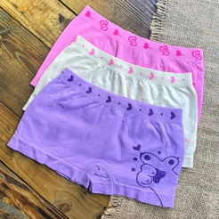 Kit 3 Calcinha Box Cueca Moda Infantil Juvenil Menina Conforto Lingerie Roupa Íntima Kids