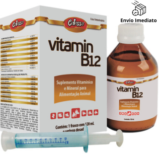 Suplemento Vítamínico Para Animais Vitamin B12 Colosso Pet 120ml