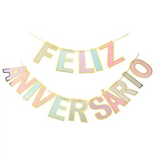 Faixa Feliz Aniversário Colorida Perfeita para Festas de aniversário Celebrações