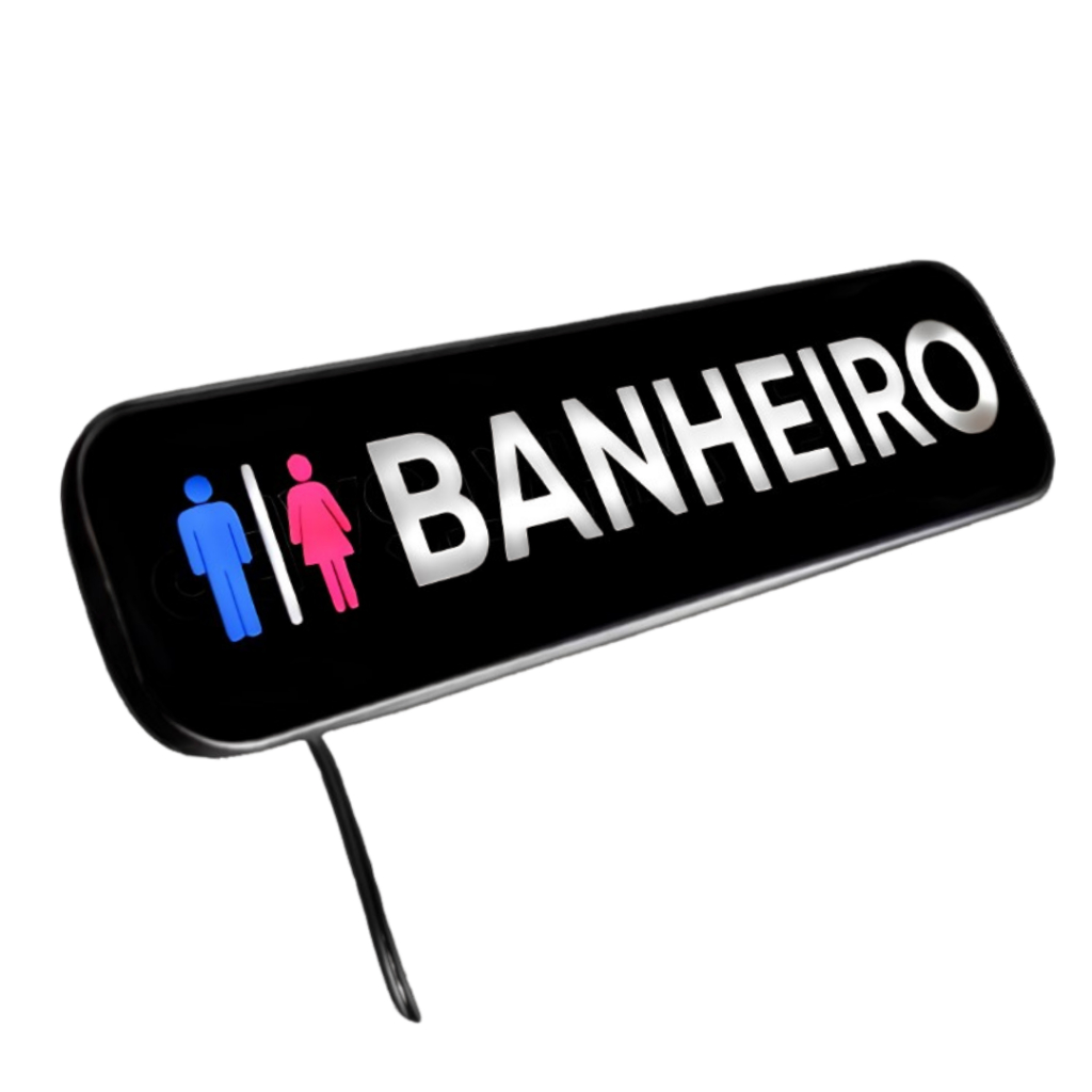 Letreiro Neon Led Banheiro Unissex Placa Wc Luminosa em Oferta na Shopee